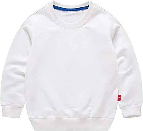 HAXICO Unisex bolalar uchun bir rangli paxtali yupqa pulover sviter futbolka Toddler Baby Crewneck uzun yengli futbolkalar bluzkalar tepalari - MODAZONE