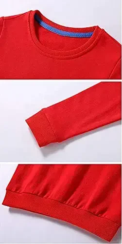 HAXICO Unisex Kids Solid Cotton Thin Pullover Sweatshirt T-Shirt Toddler Baby Crewneck Long Sleeve Tshirts Tops Blouse - 3