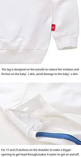 HAXICO Unisex Kids Solid Cotton Thin Pullover Sweatshirt T-Shirt Toddler Baby Crewneck Long Sleeve Tshirts Tops Blouse - 4