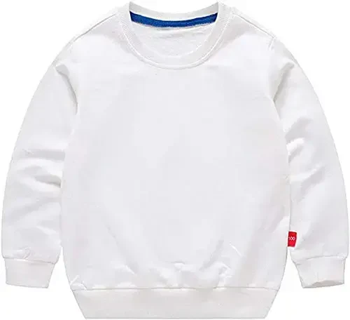 HAXICO Unisex Kids Solid Cotton Thin Pullover Sweatshirt T-Shirt Toddler Baby Crewneck Long Sleeve Tshirts Tops Blouse - MODAZONE