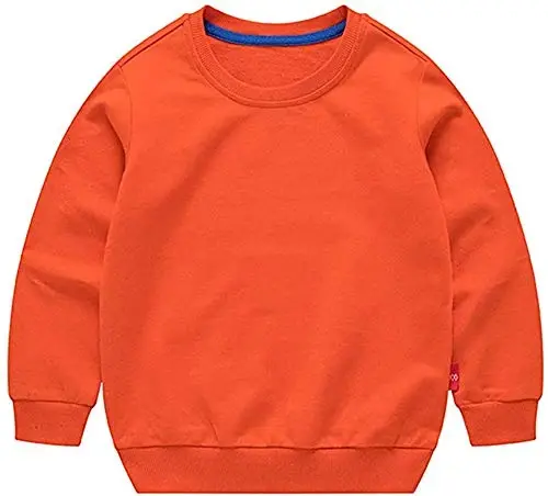 HAXICO Unisex Kids Solid Cotton Thin Pullover Sweatshirt T-Shirt Toddler Baby Crewneck Long Sleeve Tshirts Tops Blouse - 1