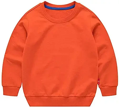 HAXICO Unisex Kids Solid Cotton Thin Pullover Sweatshirt T-Shirt Toddler Baby Crewneck Long Sleeve Tshirts Tops Blouse - MODAZONE