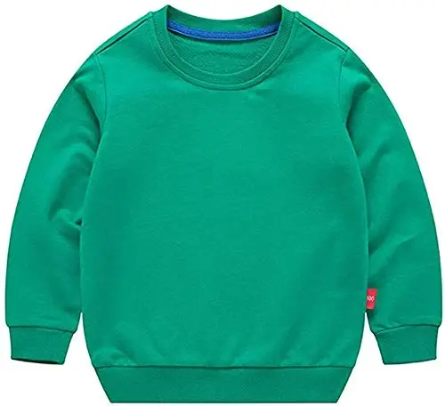 HAXICO Unisex Kids Solid Cotton Thin Pullover Sweatshirt T-Shirt Toddler Baby Crewneck Long Sleeve Tshirts Tops Blouse - 1