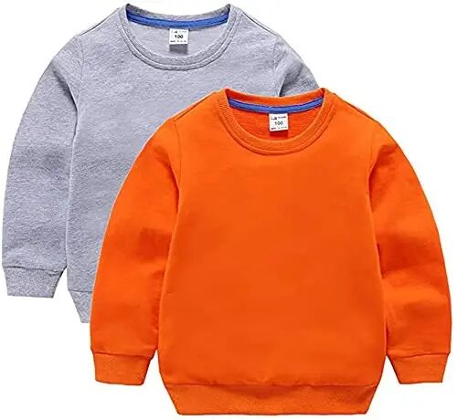 HAXICO Unisex Kids Solid Cotton Thin Pullover Sweatshirt T-Shirt Toddler Baby Crewneck Long Sleeve Tshirts Tops Blouse - HAXICO