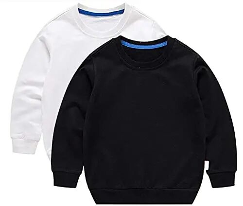 HAXICO Unisex Kids Solid Cotton Thin Pullover Sweatshirt T-Shirt Toddler Baby Crewneck Long Sleeve Tshirts Tops Blouse - HAXICO