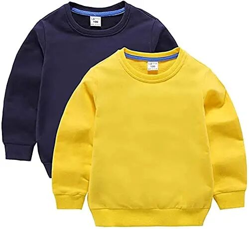 HAXICO Unisex Kids Solid Cotton Thin Pullover Sweatshirt T-Shirt Toddler Baby Crewneck Long Sleeve Tshirts Tops Blouse - HAXICO