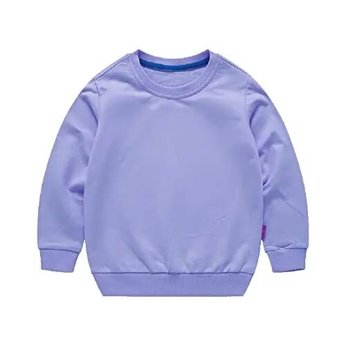 HAXICO Unisex Kids Solid Cotton Thin Pullover Sweatshirt T-Shirt Toddler Baby Crewneck Long Sleeve Tshirts Tops Blouse - HAXICO