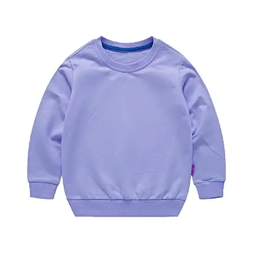 HAXICO Unisex Kids Solid Cotton Thin Pullover Sweatshirt T-Shirt Toddler Baby Crewneck Long Sleeve Tshirts Tops Blouse - 1