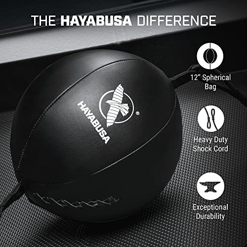 Hayabusa Double Ended Bag Classic Sphere - Black, 12 Inches - 2