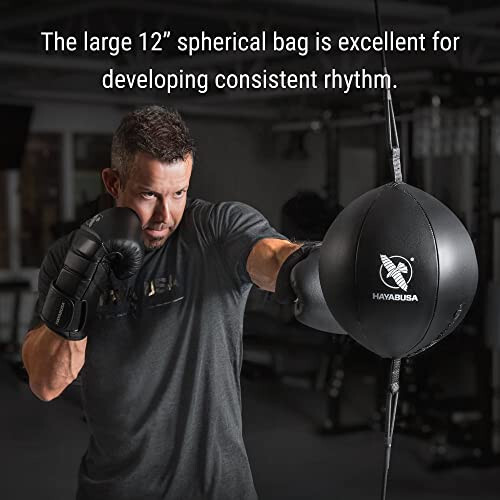 Hayabusa Double Ended Bag Classic Sphere - Black, 12 Inches - 3