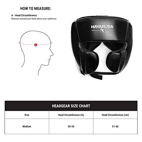 Hayabusa Pro Leather Boxing Headgear Adjustable - Black, One Size - 7