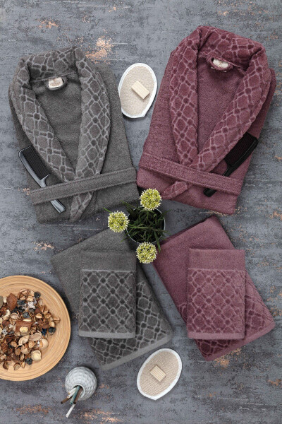 Hayal 12-Piece Boxed Jacquard Bathrobe Set | Born - GÜVENAL