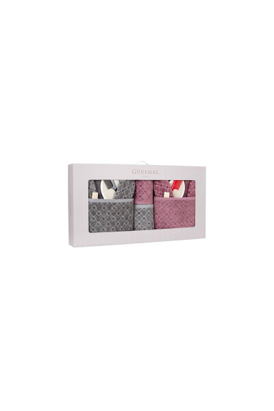 Hayal 12-Piece Boxed Jacquard Bathrobe Set | Born - GÜVENAL (1)
