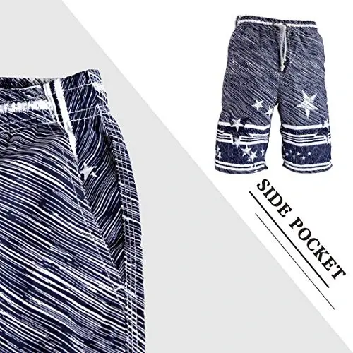 PREFER TO LIFE Men's Board Shorts, Quick Dry Swimwear Beach Holiday Party Bermuda Swim Big Pants … - 5