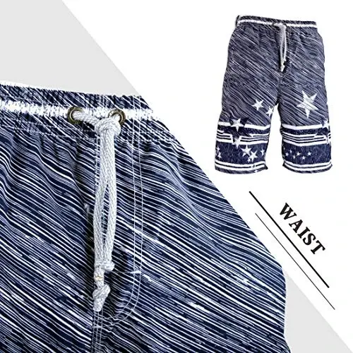 PREFER TO LIFE Men's Board Shorts, Quick Dry Swimwear Beach Holiday Party Bermuda Swim Big Pants … - 4
