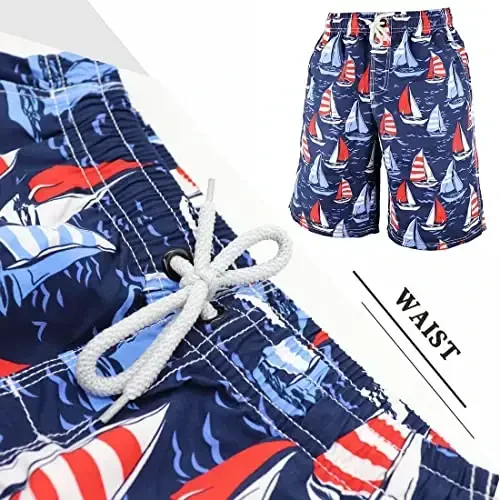PREFER TO LIFE Men's Board Shorts, Quick Dry Swimwear Beach Holiday Party Bermuda Swim Big Pants … - 3