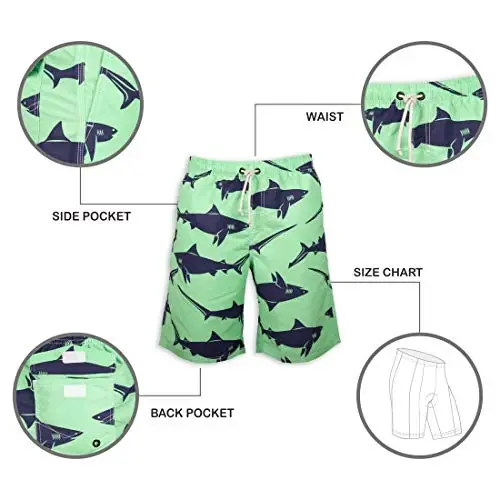 PREFER TO LIFE Men's Board Shorts, Quick Dry Swimwear Beach Holiday Party Bermuda Swim Big Pants … - 3