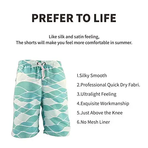 PREFER TO LIFE Men's Board Shorts, Quick Dry Swimwear Beach Holiday Party Bermuda Swim Big Pants … - 3