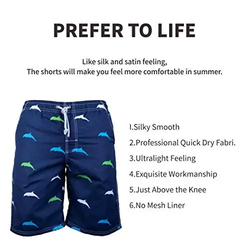 PREFER TO LIFE Men's Board Shorts, Quick Dry Swimwear Beach Holiday Party Bermuda Swim Big Pants … - 3