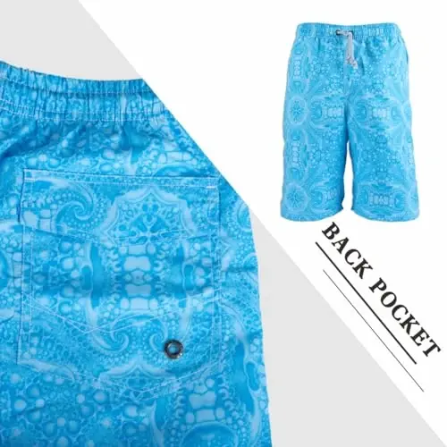 PREFER TO LIFE Men's Board Shorts, Quick Dry Swimwear Beach Holiday Party Bermuda Swim Big Pants … - 5