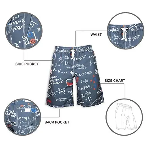 PREFER TO LIFE Men's Board Shorts, Quick Dry Swimwear Beach Holiday Party Bermuda Swim Big Pants … - 4