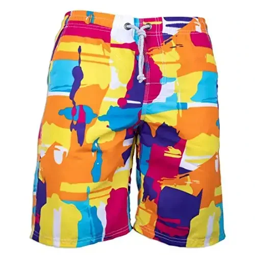 PREFER TO LIFE Men's Board Shorts, Quick Dry Swimwear Beach Holiday Party Bermuda Swim Big Pants … - 1