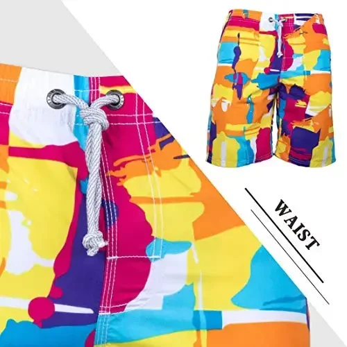 PREFER TO LIFE Men's Board Shorts, Quick Dry Swimwear Beach Holiday Party Bermuda Swim Big Pants … - 4