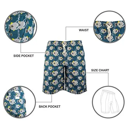 PREFER TO LIFE Men's Board Shorts, Quick Dry Swimwear Beach Holiday Party Bermuda Swim Big Pants … - 5