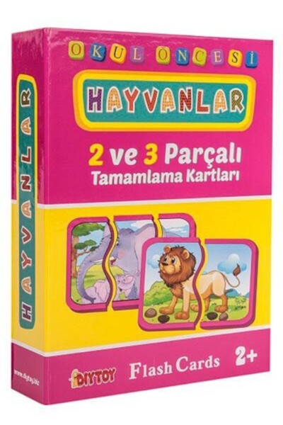 Hayvanlar Flash Card Hafıza Kartları Tamamlama Kartları Diytoy - 13