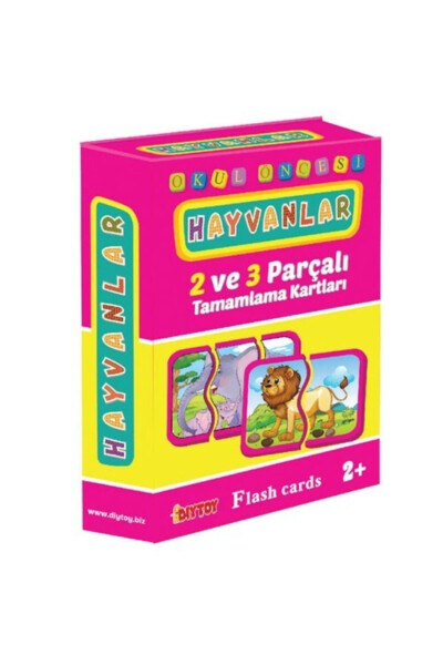 Hayvanlar Flash Card Hafıza Kartları Tamamlama Kartları Diytoy - 14