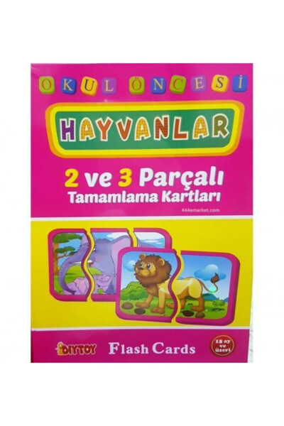 Hayvanlar Flash Card Hafıza Kartları Tamamlama Kartları Diytoy - 16