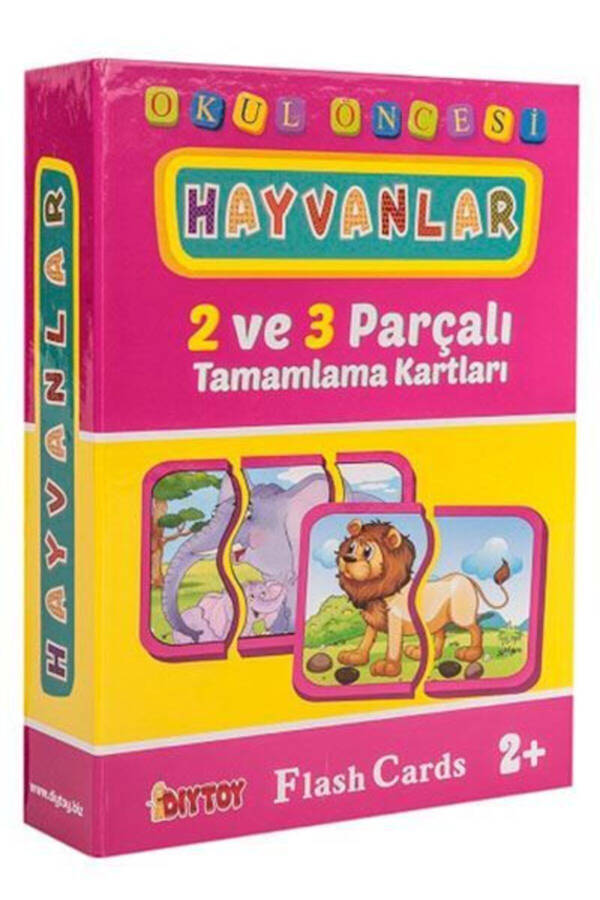 Hayvanlar Flash Card Hafıza Kartları Tamamlama Kartları Diytoy - 9