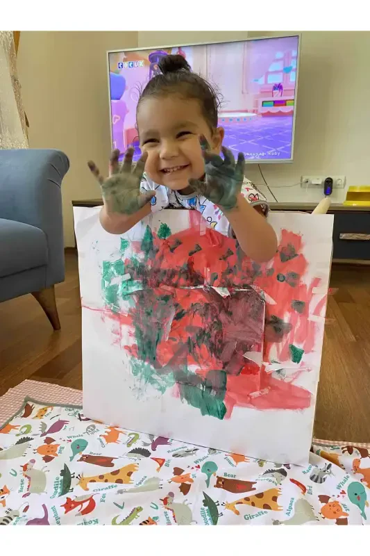 Hayvonot bog'i, 145x100 sm, ovqatlanish stulining tagiga qo'yish uchun, stol, faoliyat qopqog'i, mashinada yuviladigan. - 4