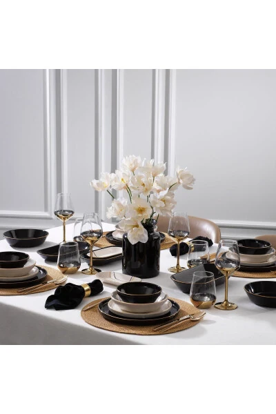 Haze Dinner Set - 55 Pieces - Black - SCHAFER
