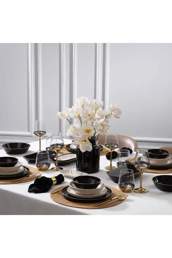 Haze Dinner Set - 55 Pieces - Black - 1
