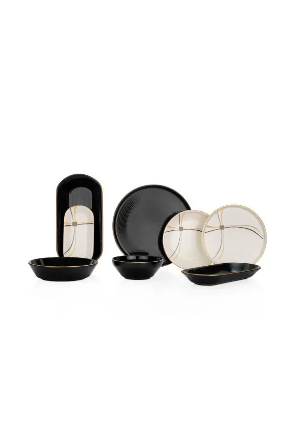 Haze Dinner Set - 55 Pieces - Black - 8