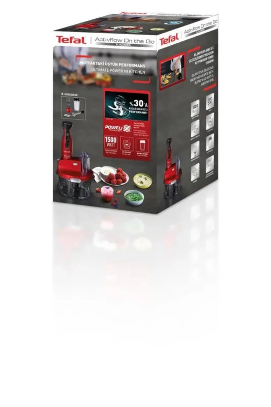 Powelix Activflow OntheGo 1500 Watt Blender Seti [Kırmızı] - 9100046717 - KIRMIZI - 6