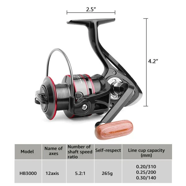 HB500-HB6000 Heavy Duty Spinning Reel Saltwater Offshore Fishing Reel Max Drag 18lbs- - 8