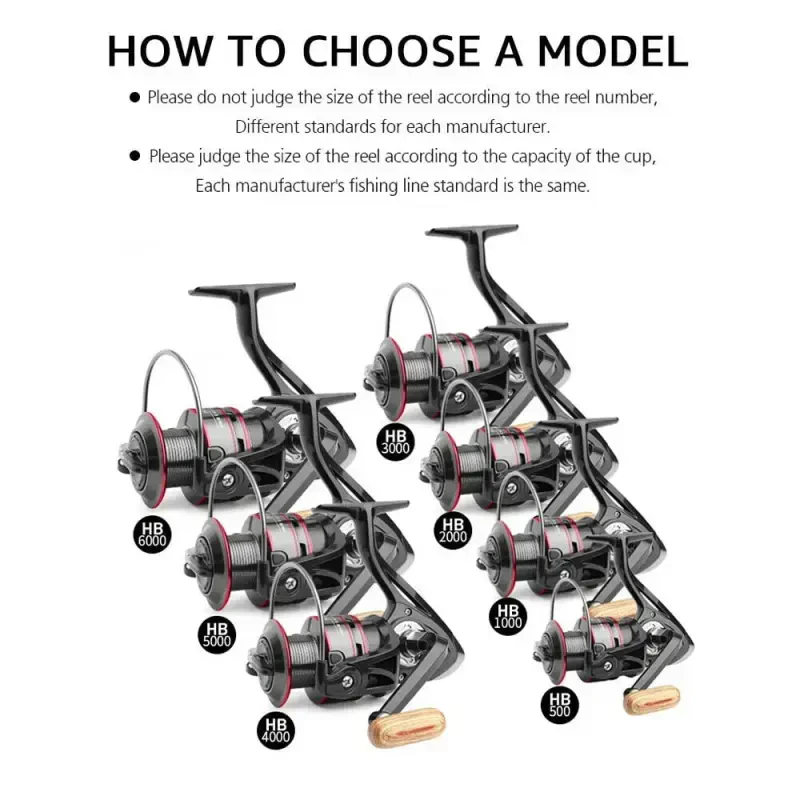 HB500-HB6000 Heavy Duty Spinning Reel Saltwater Offshore Fishing Reel Max Drag 18lbs - 10