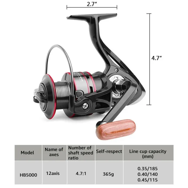 HB500-HB6000 Heavy Duty Spinning Reel Saltwater Offshore Fishing Reel Max Drag 18lbs - 9