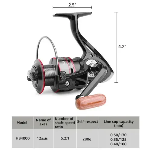 HB500-HB6000 Heavy Duty Spinning Reel Saltwater Offshore Fishing Reel Max Drag 18lbs - 8