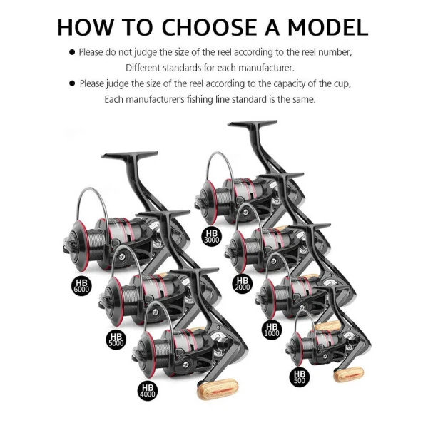 HB500-HB6000 Og'ir vaznli aylanuvchi g'altak dengizda baliq ovlash uchun Maksimal tortish 18 funt- - 7