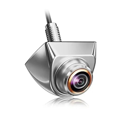 HD Backup/Front/Side View Camera with Gold Rim, GreenYi AHD 720P Reverse Rear Cam for Car, SUV, RV, Trailer, Camper, Van, Pickup, Metal Shell, Adjustable Fisheye Lens, 170 Degree Viewing Angle(Chrome) - GREENYI