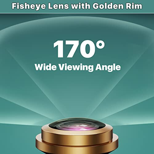 HD Backup/Front/Side View Camera with Gold Rim, GreenYi AHD 720P Reverse Rear Cam for Car, SUV, RV, Trailer, Camper, Van, Pickup, Metal Shell, Adjustable Fisheye Lens, 170 Degrees Viewing Angle (Black) - 2