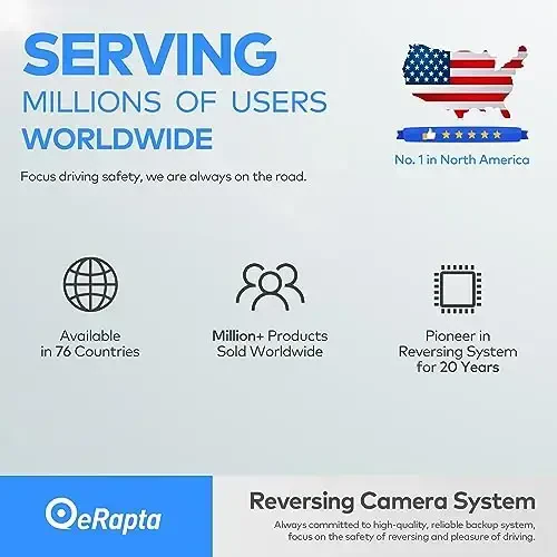 HD eRapta ERT02 Orqa ko'rinish kamerasi Litsenziya raqami Orqa kamera Pikap yuk mashinasi uchun universal SUV 149° Mukammal burchakli tungi ko'rish IP69K darajali suv o'tkazmaydigan - 2