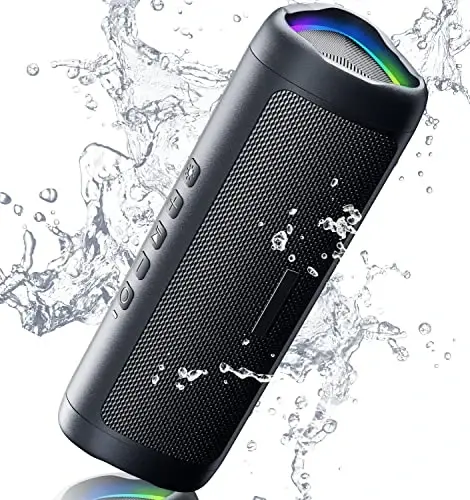 HD Ovozli Bluetooth Karnay, Ko'chma Simsiz, IPX5 Su o'tkazmaydigan, 24 soatgacha O'ynash Vaqti, TWS Juftlashtirish, BT5.3, Uy/Partiya/Tashqi/Plyaj, Elektron Asboblar, Tug'ilgan Kun Sovg'asi (Qora) - 1