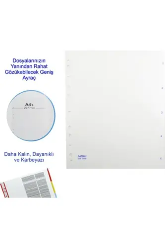 Hd Telli Dosya Mavi 3 Lü Hd Poşet Dosya 10'lu ve Hd 1 5 Rakam Ayraç - NOKI (1)