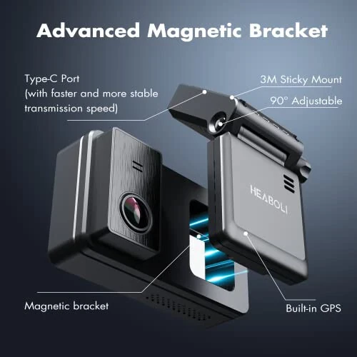 Heaboli 4K Ikkita oldingi va orqa Dash Cam, Wi-Fi GPS, 3 dyuymli IPS Sensorli Ekran, Kechki Ko'rish bilan Avtomobil Kamerasi Haydovchi Yozuvchisi, To'xtash Rejimi - 5
