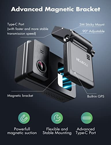 Heaboli 4K Ikkita oldingi va orqa Dash Cam, Wi-Fi GPS, 3 dyuymli IPS Sensorli Ekran, Kechki Ko'rish bilan Avtomobil Kamerasi Haydovchi Yozuvchisi, To'xtash Rejimi - 11