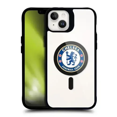 Head Case Designs Officially Licensed Chelsea Football Club Badge Logo Icon Black Shockproof Bumper Case [Military Grade Protection] Compatible with and Compatible with MagSafe Apple iPhone 14 Plus - 1